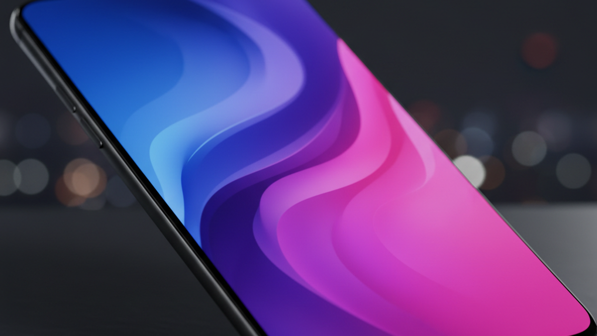 Close-up of a modern smartphone display showing vibrant colors on a 120Hz AMOLED panel
